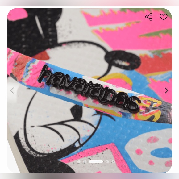 Disney’s Mickey & Minnie mouse Havaianas graffiti flip flops size US 11/12 new - Picture 5 of 7